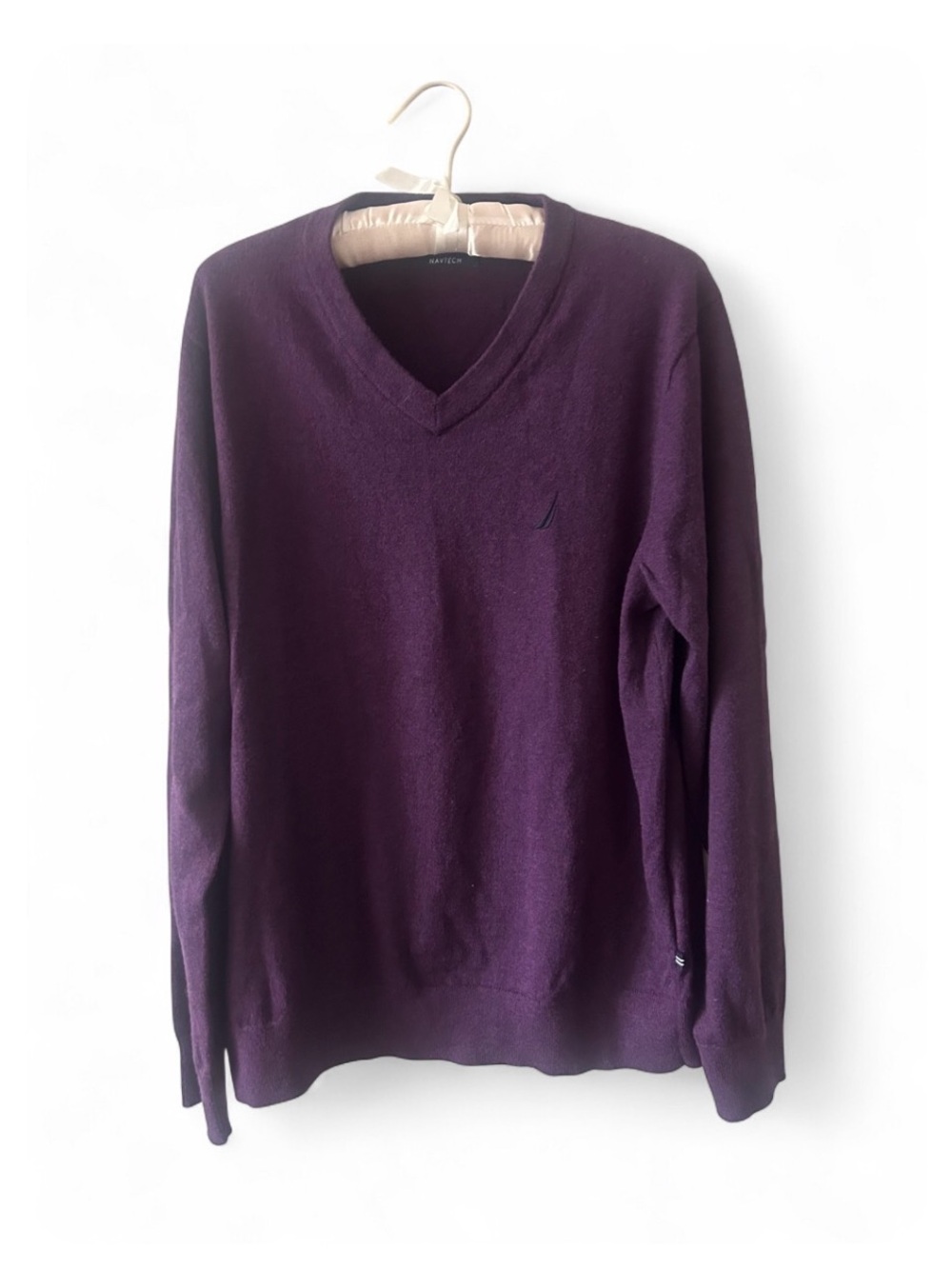 Nautica Men's V-Neck Sweater - Deep Purple